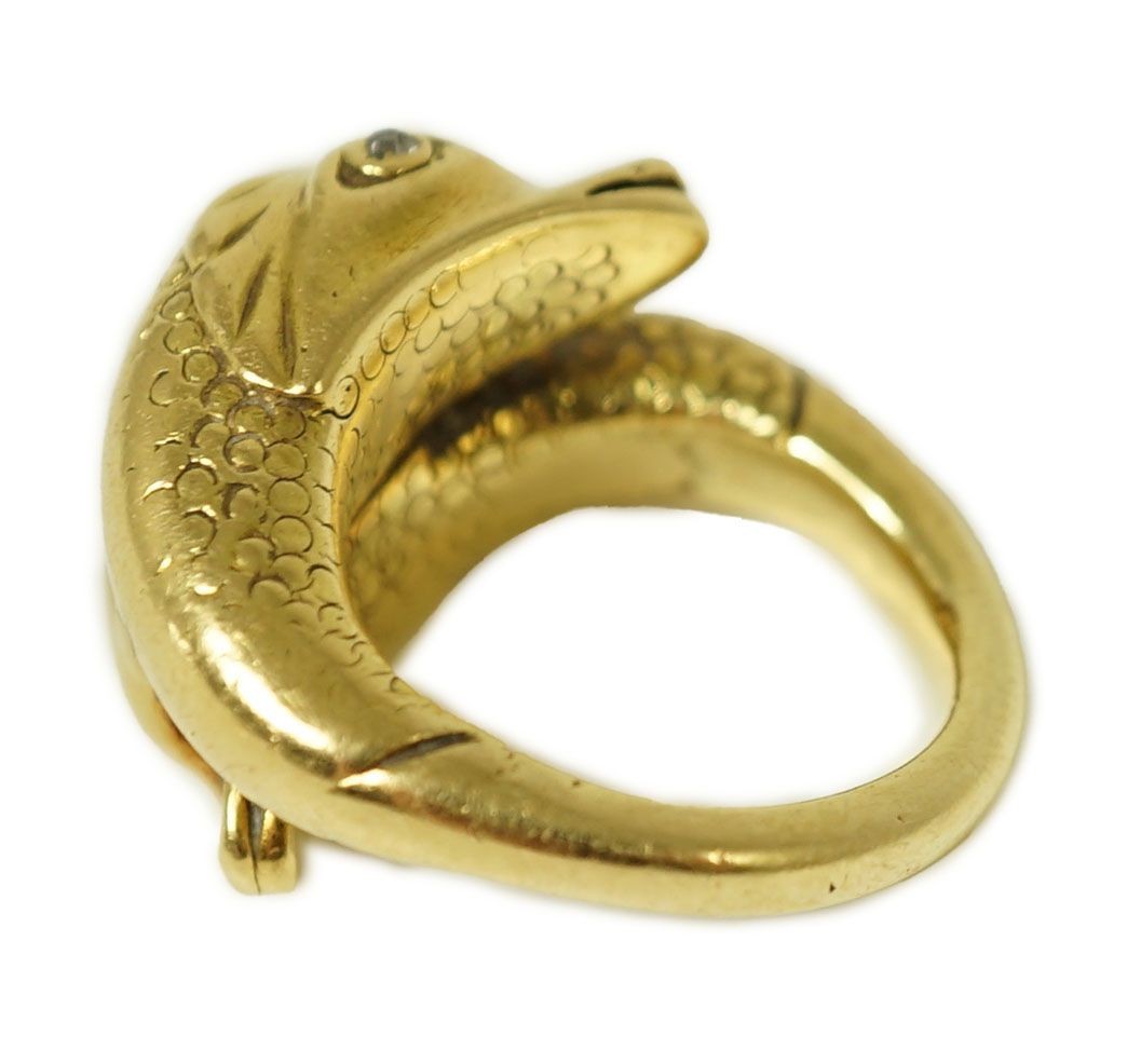 A yellow metal, sapphire an diamond set four stone dress ring, size L, gross 3.4 grams.